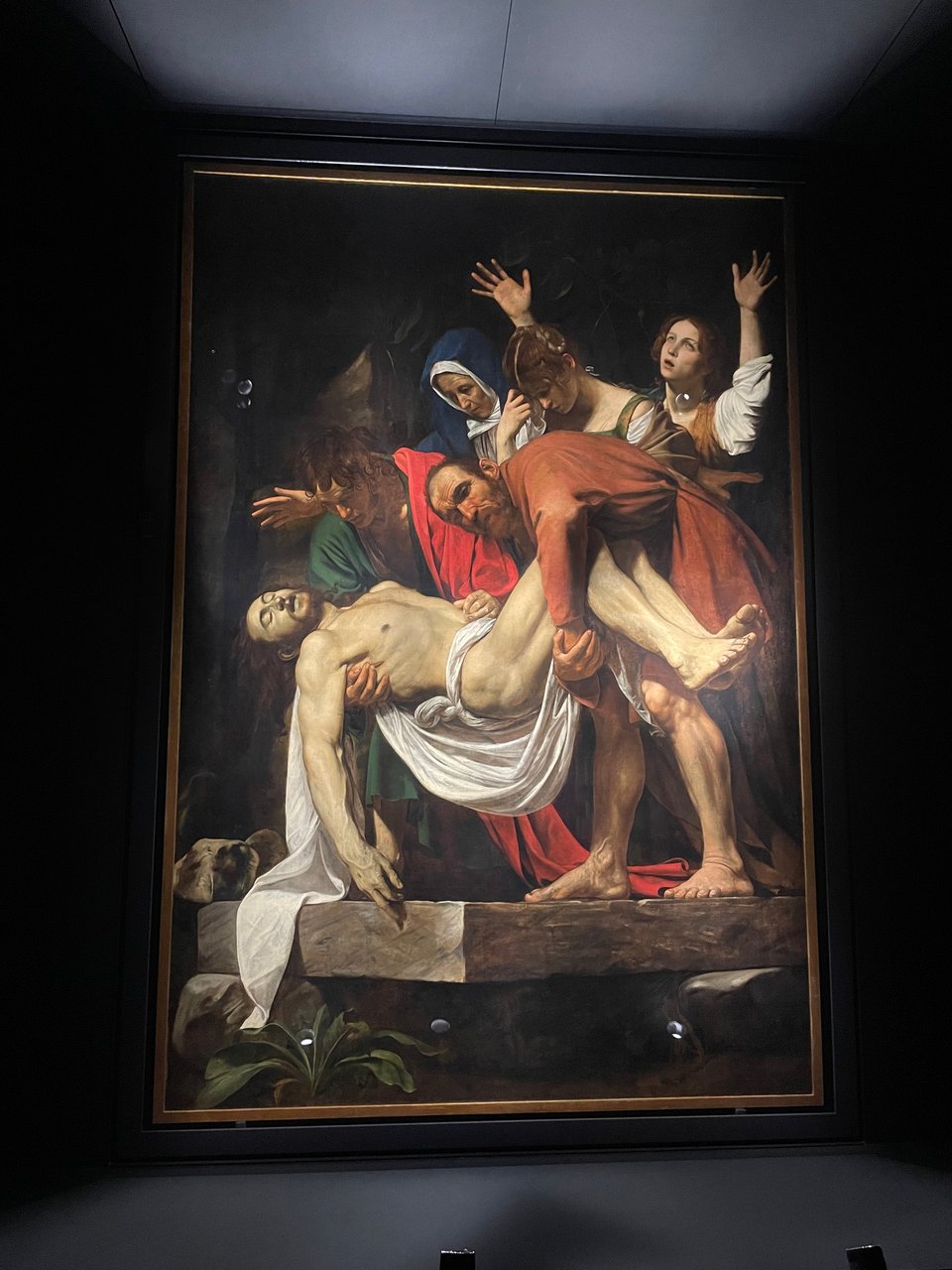 The Entombment of Christ, by Michelangelo Merisi da Caravaggio, in the Italian Pavilion at the World Expo in Osaka 2025.