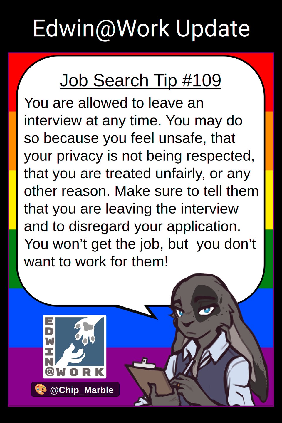 Tip: #109: Interview Safety [PRIDE] 