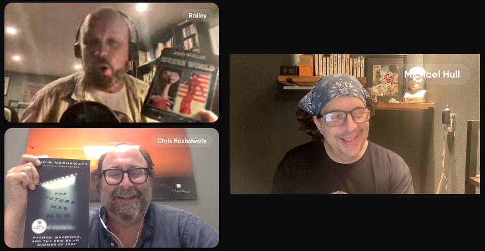 Guest Chris Nashawaty with co-hosts Jason Bailey and Mike Hull.