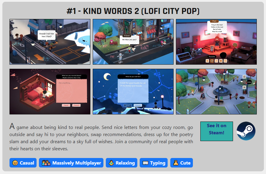 Kind Words 2 screenshots capsule.