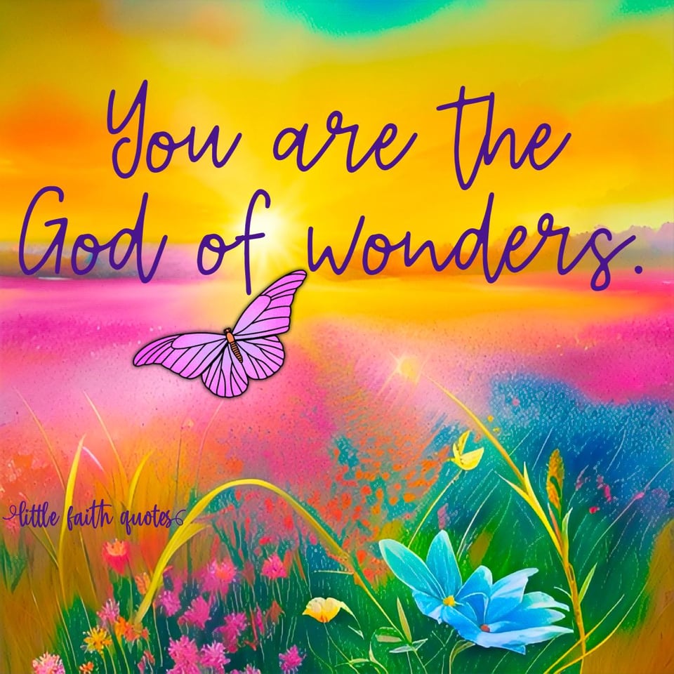 "You are the God of wonders." Image by: @Little Faith Quotes.