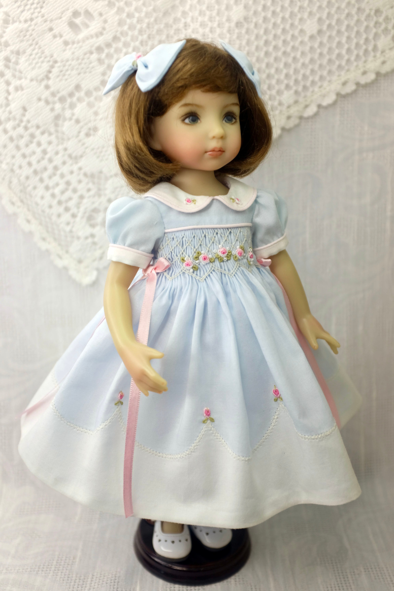 Smocked doll dress