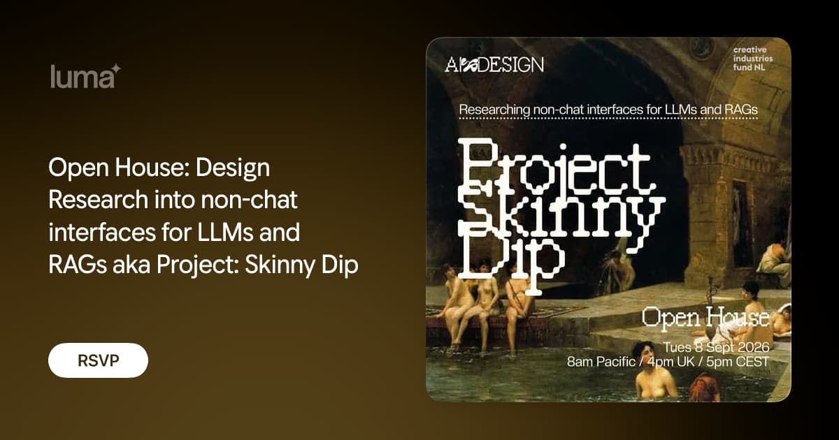Cover image from the Skinny Dip Open House event listing on Luma