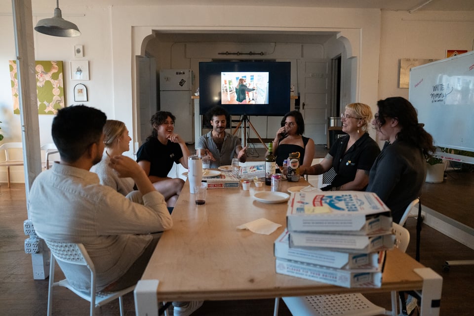 People sitting around a table.