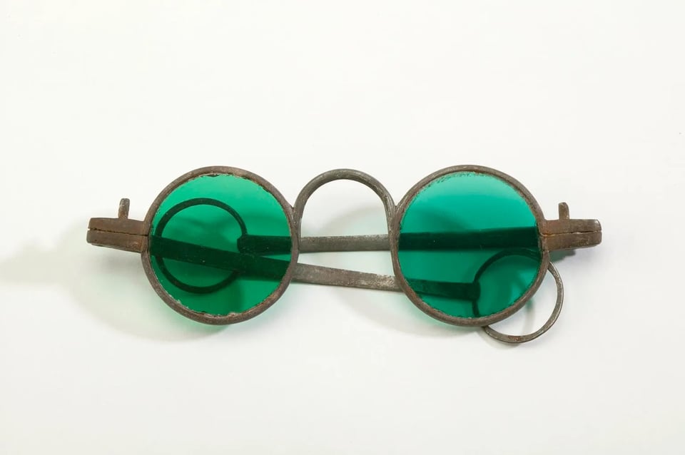 Green-tinted glasses