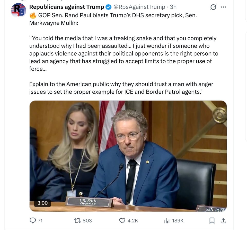 A pictorial version of Mullin’s interaction yesterday with Sen. Rand Paul. photo one.