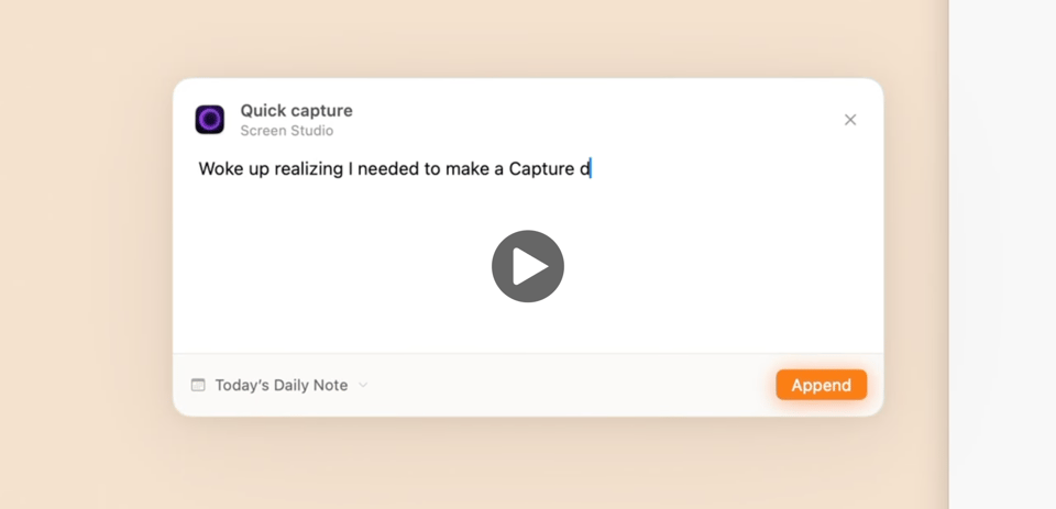 Screenshot from the Capture demo video
