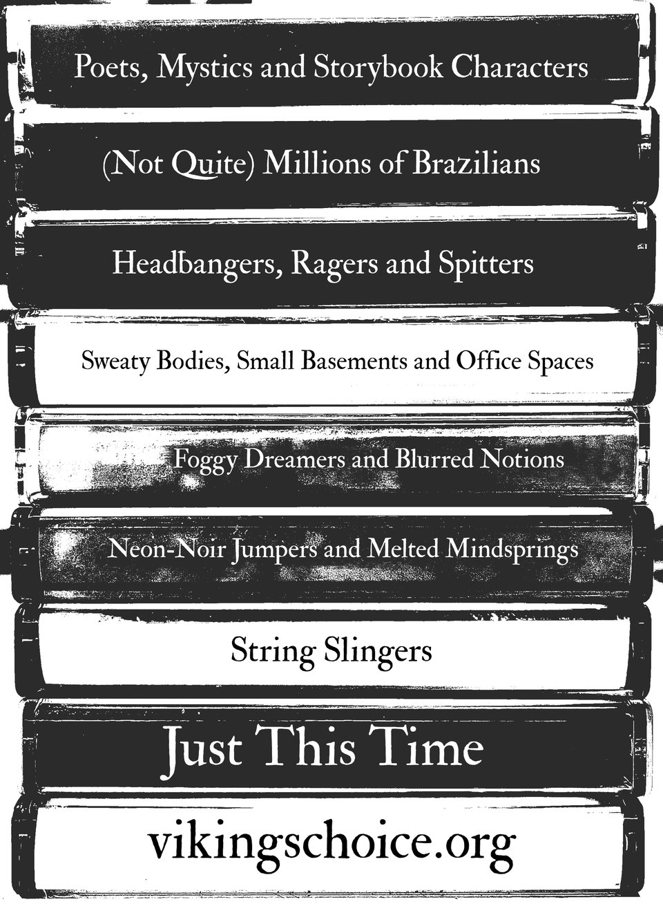 A stack of cassettes with mixtape titles on the side