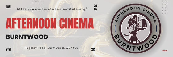 An email head for the Burntwood Afternoon Cinema email. This one has gold, foil balloons in the shape of 2025 in the background.