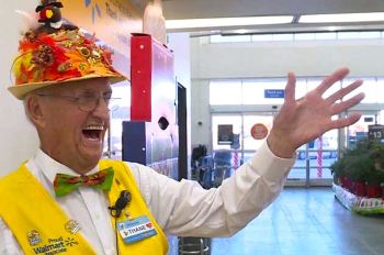 Your typical Walmart greeter. He makes you smile.