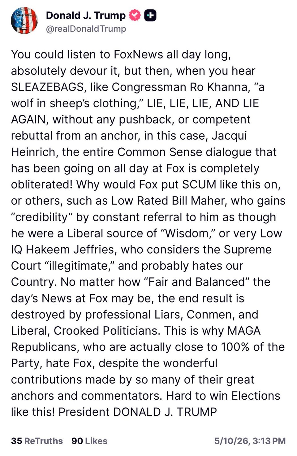 Trump attacks Fox