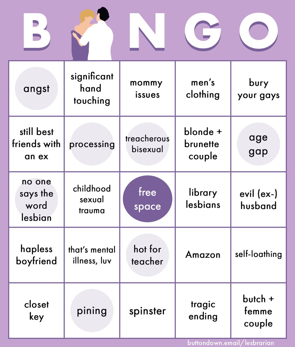 Lesbian classic cliche bingo for I Await the Devil's Coming - no bingo
