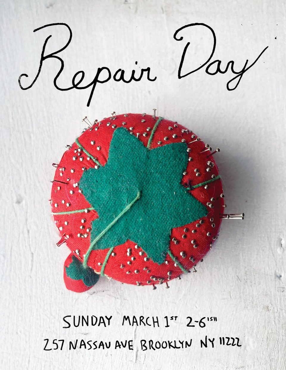 repair day at sunview poster with pincushion