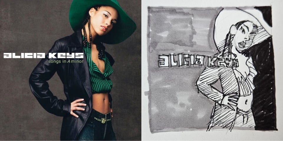 A young Black woman in a leather jacket, wide green hat, and green and black striped dress shirt that his hiked up to reveal her stomach. Her hands are on her hips and her head is cocked to one side.