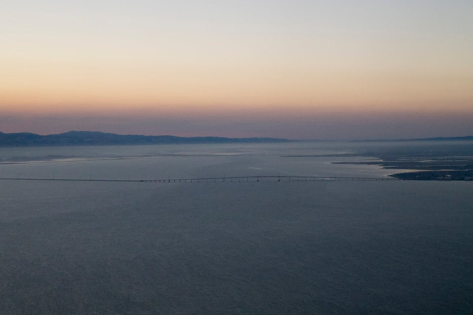 A view looking south over the San Francisco Bay.