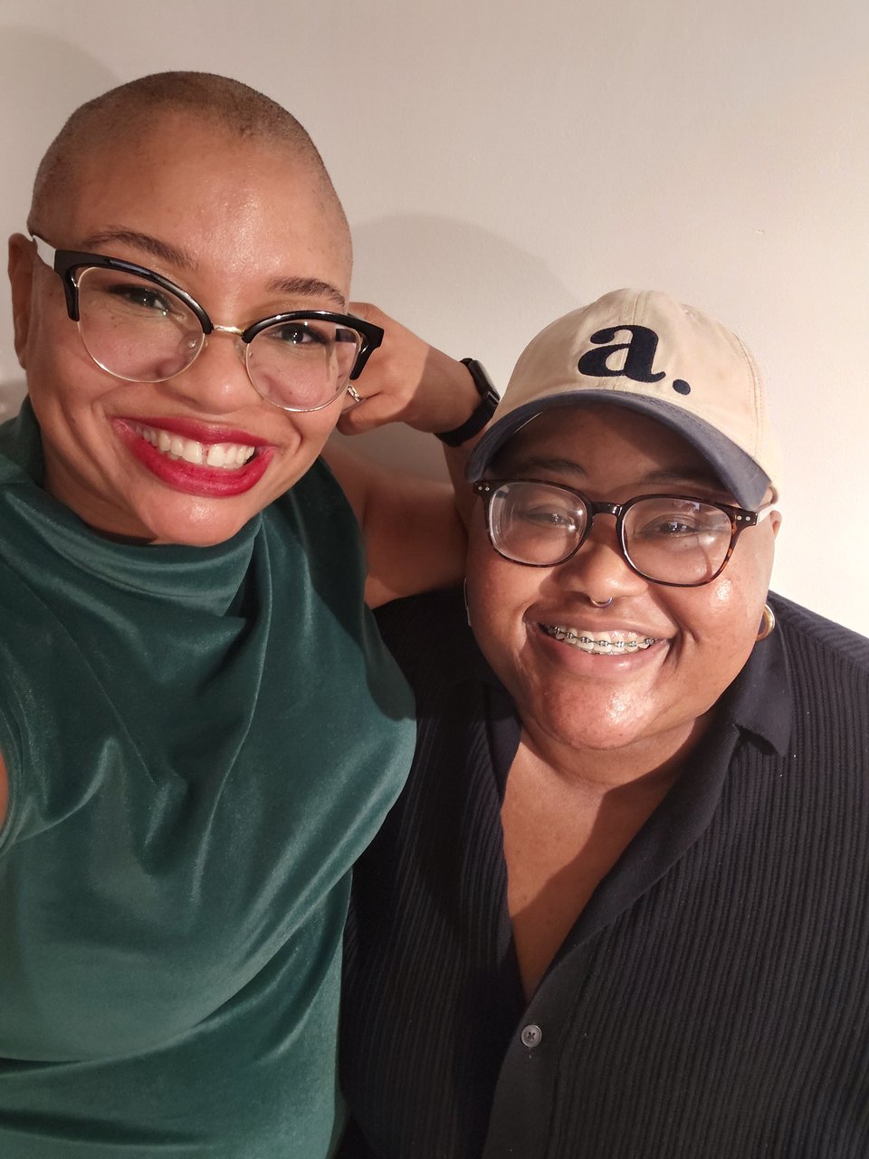 Two Black women taking a selfie