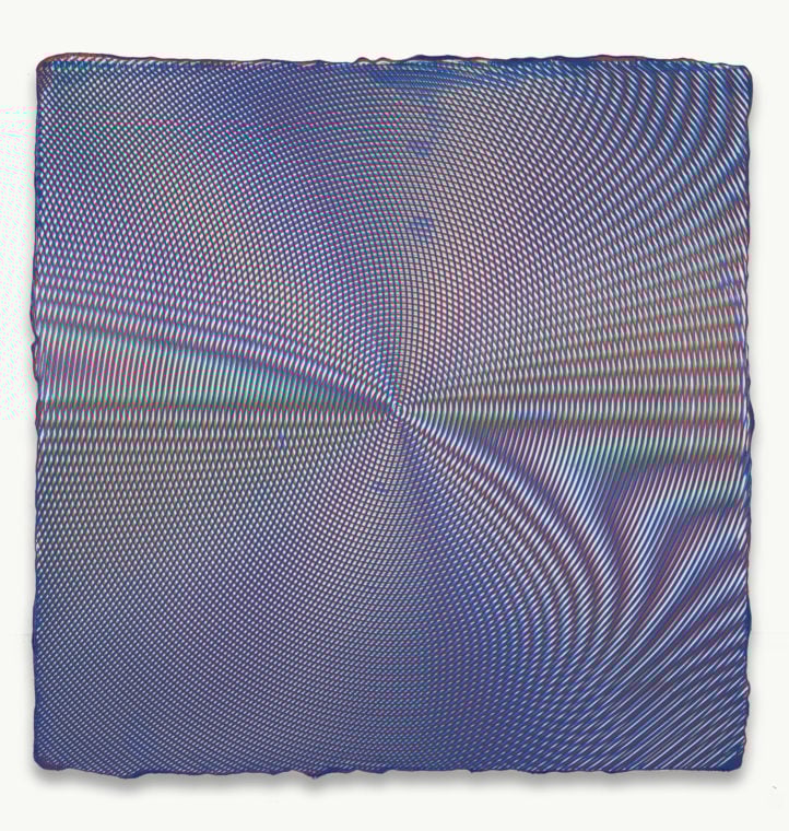 abstract painting created with interference patterns between layers of stripes