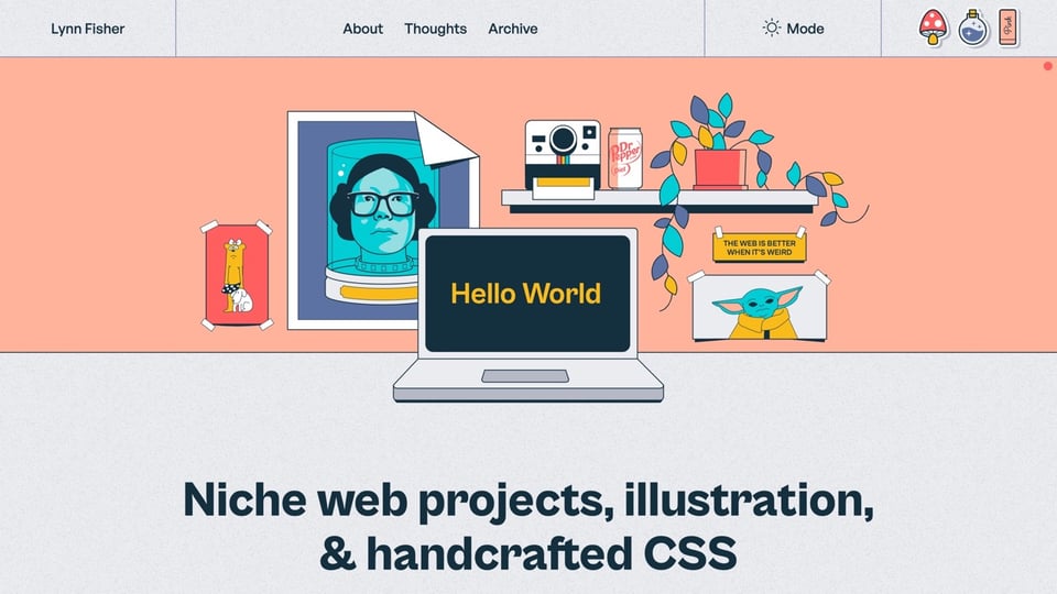 a website with the words niche web projects, illustration & handcrafted CSS