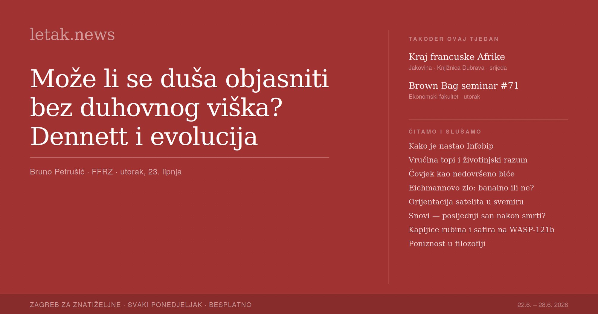 Newsletak: Ima li duša svoju evoluciju? Dennett kaže — da.