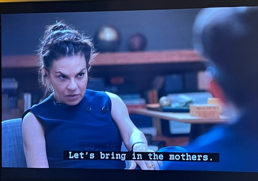 a woman talking on tv