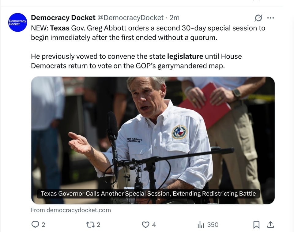 Abbott of Texas tries again.