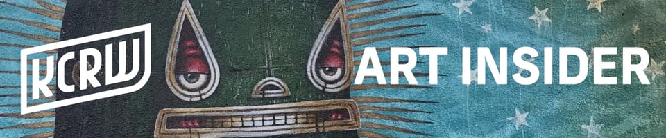A baner shows a detail from a mural of an alien-like creature and the title "KCRW - ART INSIDER"