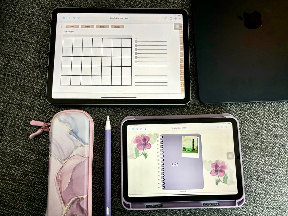 Photo of my digital planners in iPads.
