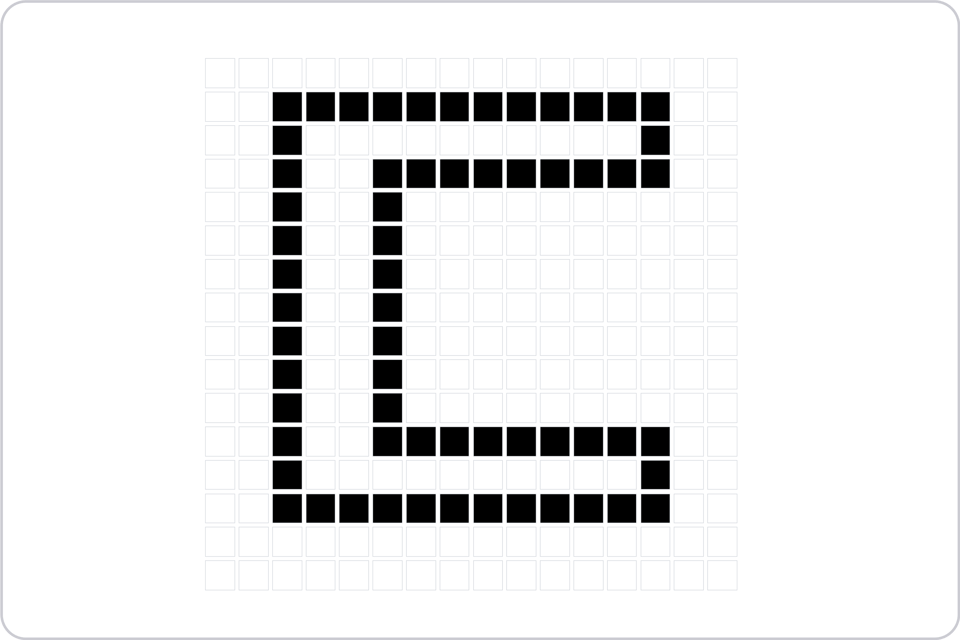 the letter c built from box pixels