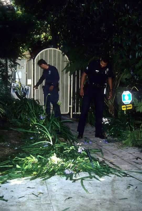 Officers at the scene after the murders of Nicole Brown Simpson and Ron Goldman