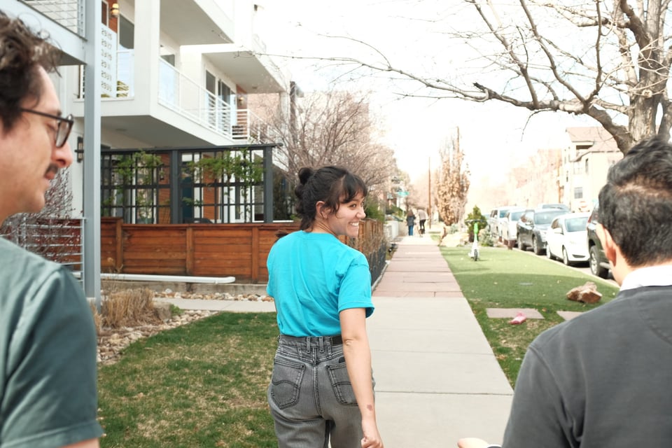 Livvy leading a walk.