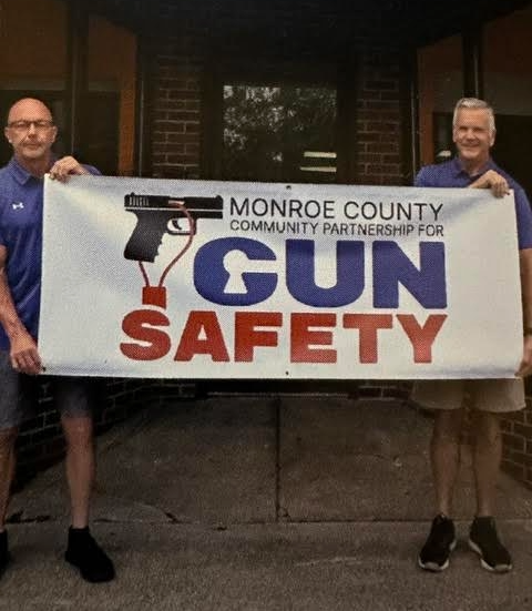 Jake Jakobsen and Dr. John Toleno from the Monroe County Community Partnership for Gun Safety