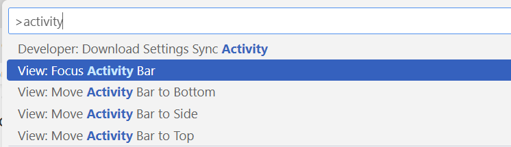 View activity bar