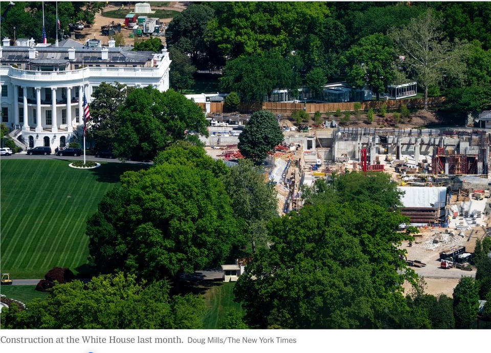 Trump’s construction at the White House.