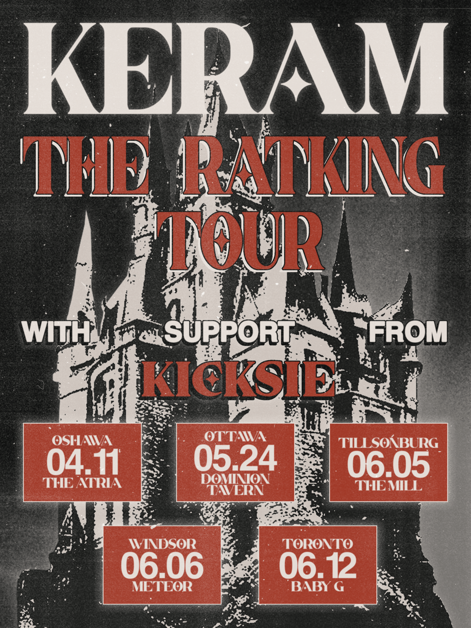 tour poster for the ratking tour, designed by asadoesthings on Instagram.