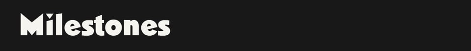 Header graphic that reads "Milestones"
