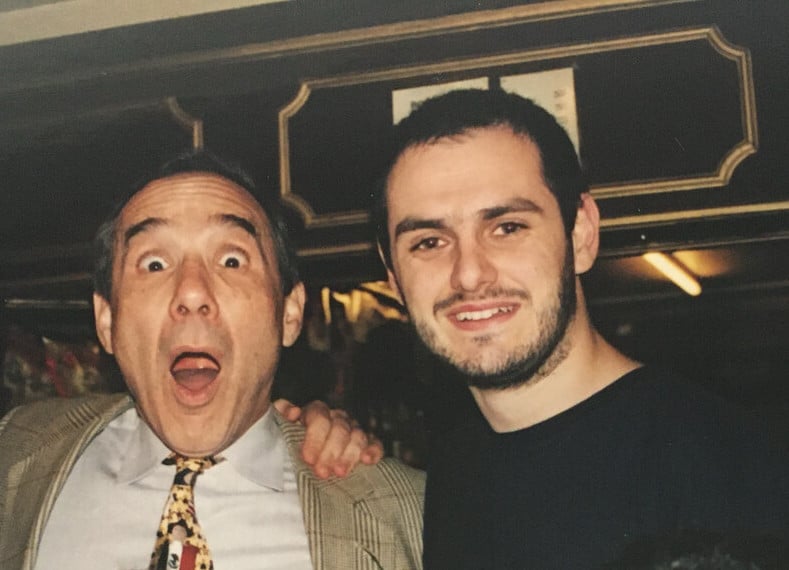 The image shows Lloyd Kaufman, the creator of Troma and The Toxic Avenger on the left and a younger version of myself.