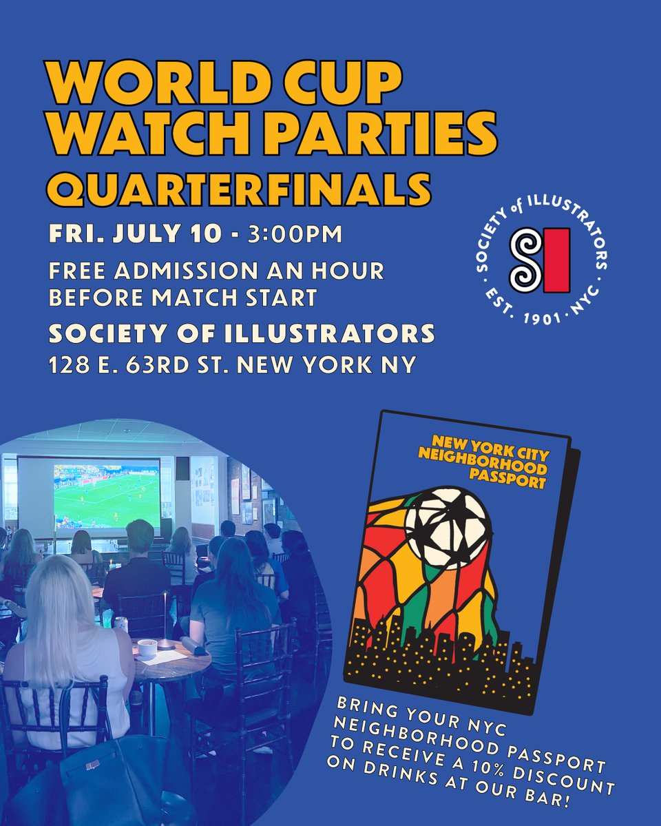 World Cup Watch Parties at Society of Illustrators