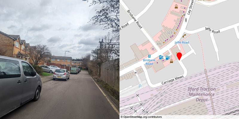 A picture and map of the mews