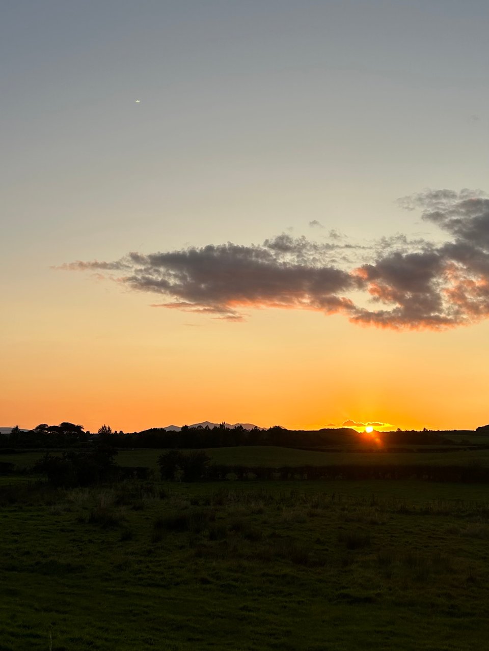 Sunset over the Isle of Arran in Scotland