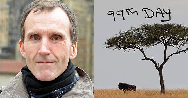 On the left, a photo of Gerry McGovern. On the right, the cover of his book "99th Day" - showing a horned animal standing in a grassy area under a tree.