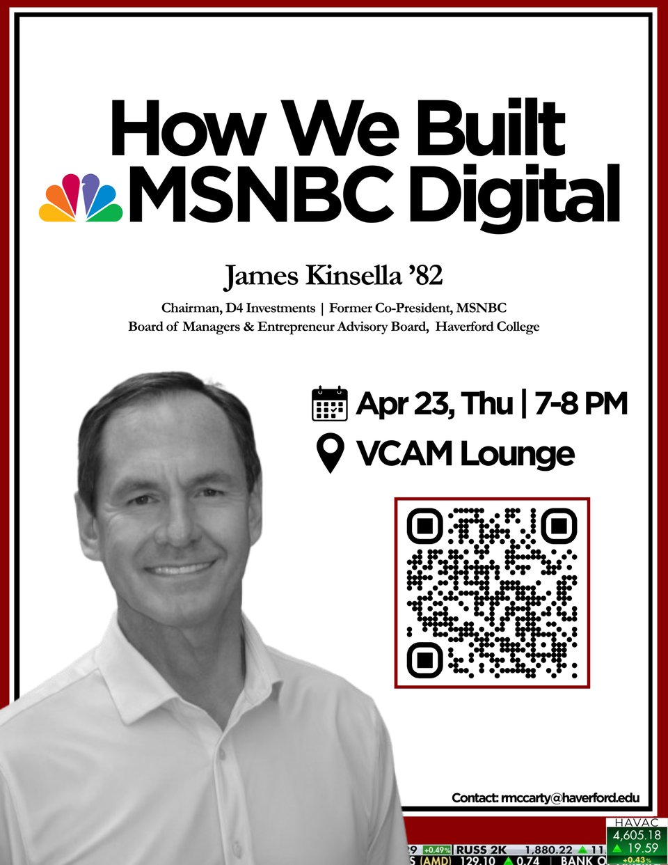 Fireside Chat w. James Kinsella '82 (Former Co-President, MSNBC)