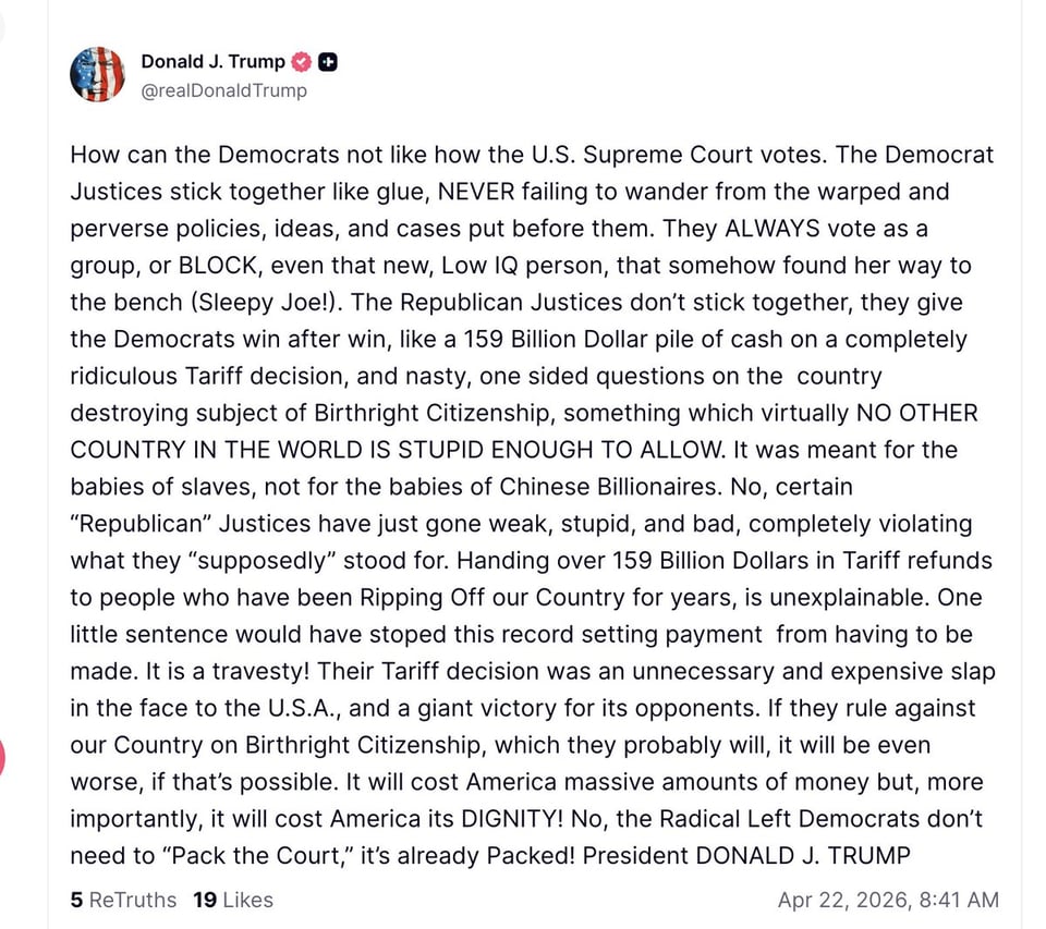 Crazy Trump as ever.