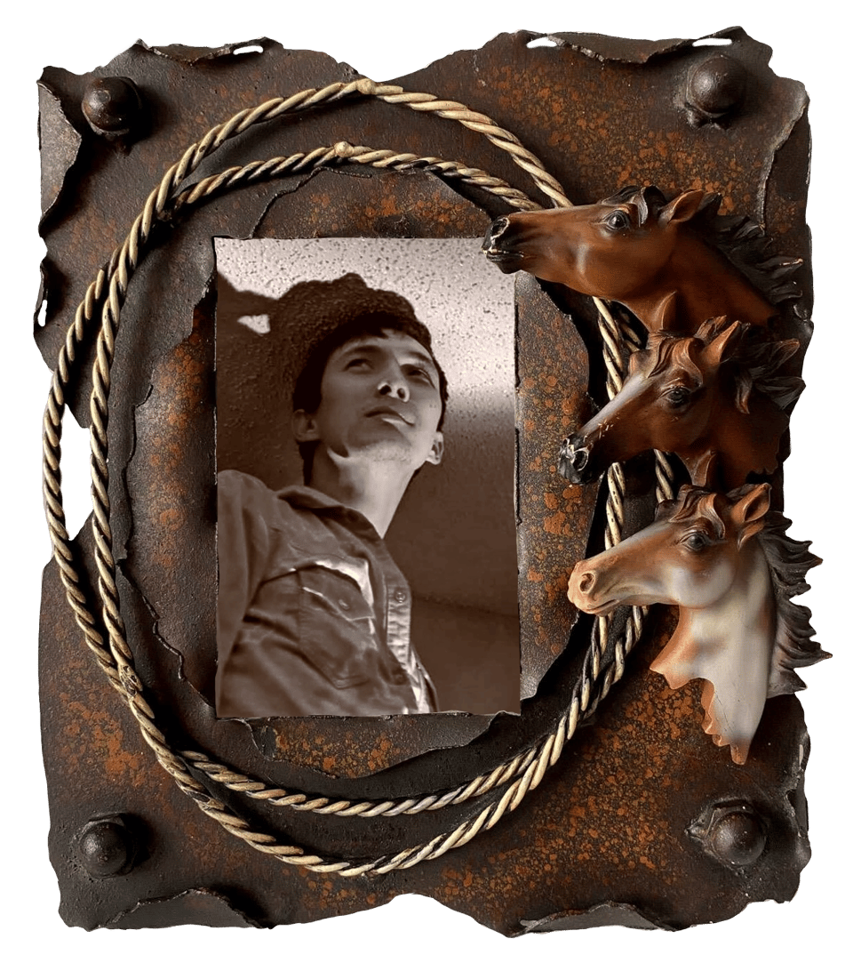 image of Jared in a horse frame