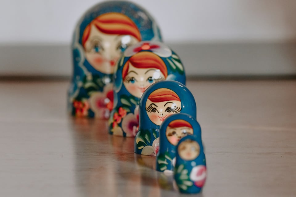 A set of Russian nesting dolls (matryoshka). Photo by Didssph on Unsplash.