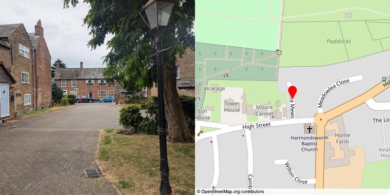 A picture and map of the mews