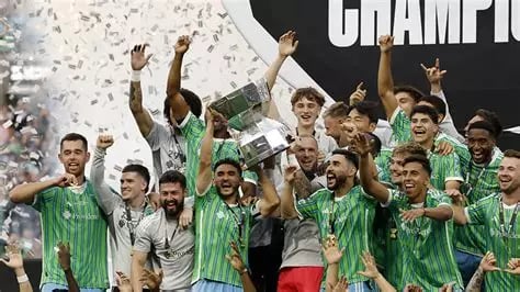 Sounders celebrating the 2025 Leagues Cup
