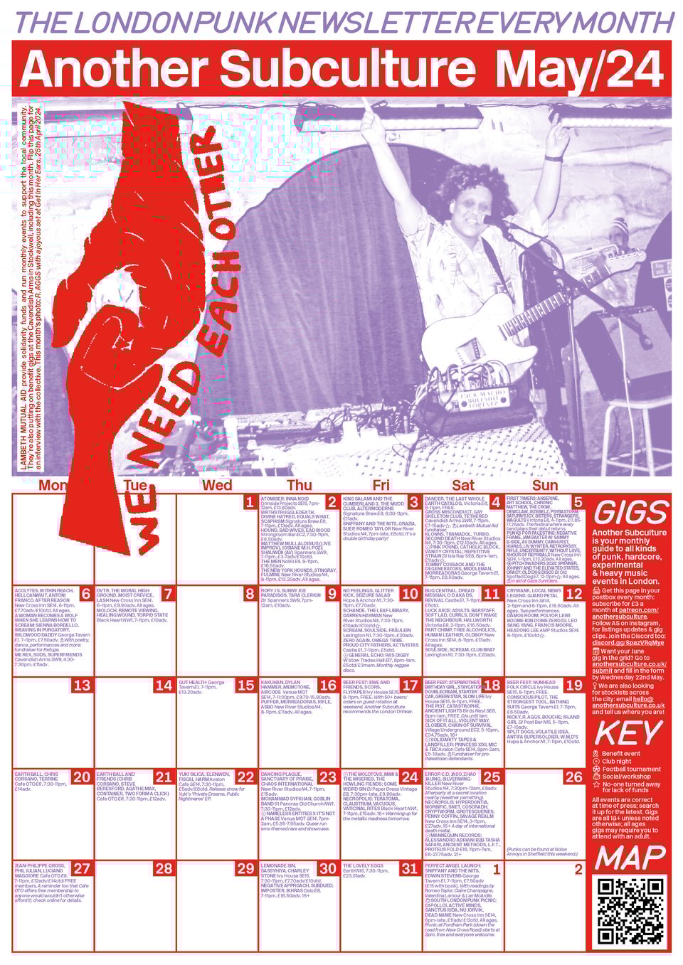 Another Subculture's May zine, front page