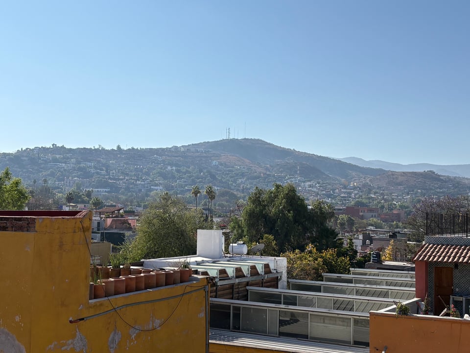 The view from the rooftop where I was staying in San Miguel de Allende