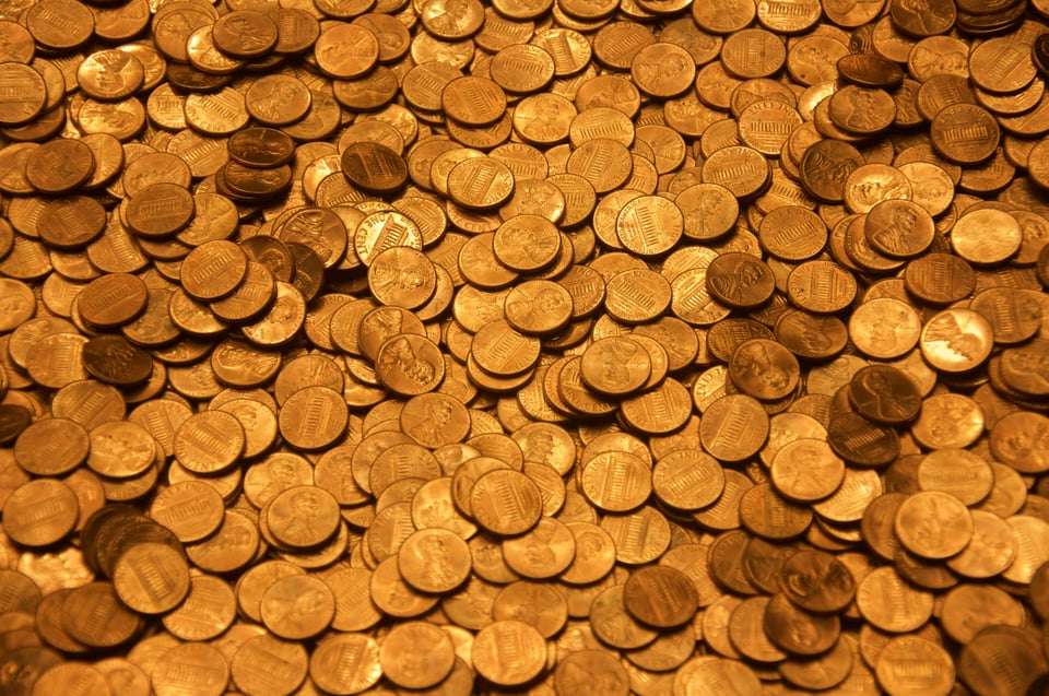 A pile of gold coins.