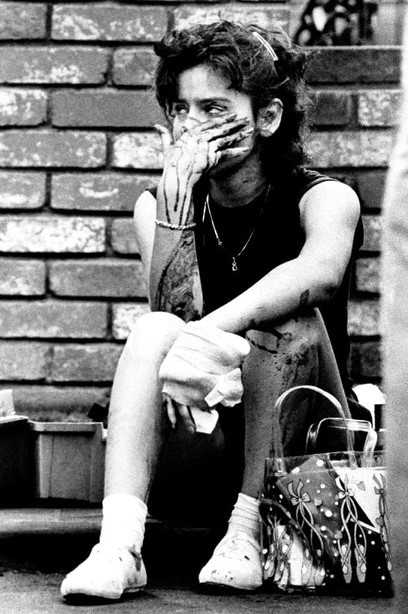 Survivor of the 1984 San Ysidro McDonald's massacre. As published in the 20 July 1984 edition of the Des Moines Register (p. 2). Direct link here.